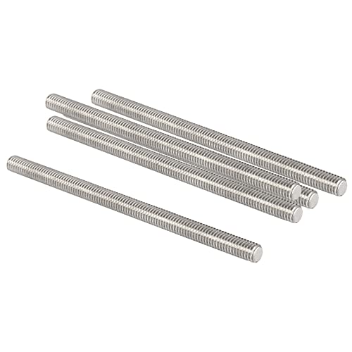 QUARKZMAN M6 x 100mm 1mm Steigung Vollgewindestangen x 5 Stück 304 Edelstahl Außengewindestange für Bolzen und Klemmen und Aufhänger und U-Bolzen Silber von QUARKZMAN