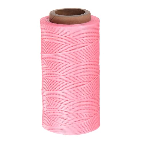 QUARKZMAN Nähgarn für Polsterung 284 Yards 260m Gewachstes Polyester-Nähgarn Abriebfestes, dehnungsarmes Stickgarn Schnur Baumwollgarn für Quilten Leder, Pink von QUARKZMAN