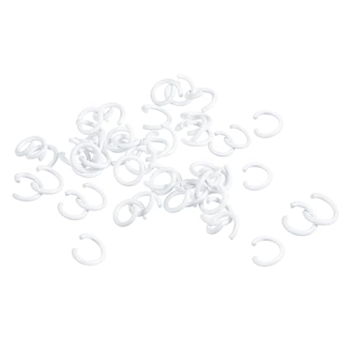 QUARKZMAN Offene Biegeringe, 8 mm, bunte O-Ring-Verbindungsstücke für die Herstellung von DIY-Schmuck, Kohlenstoffstahl, weiß, 200 Stück von QUARKZMAN