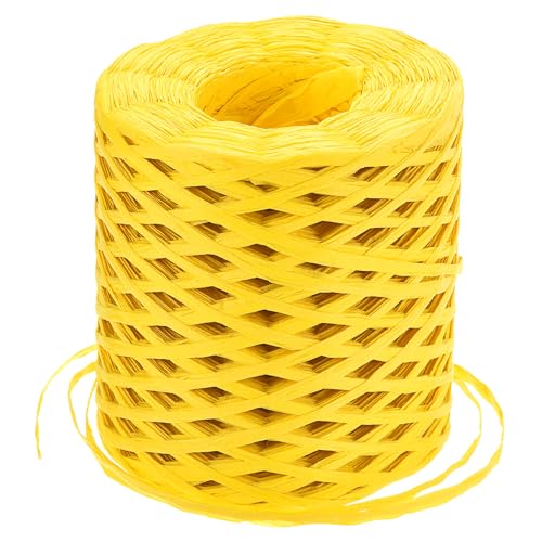 QUARKZMAN Raffia-Papierbastband, 1/4 Zoll, 218 Yards Raffia-Schnur Verpackungspapierbast für Geschenke DIY-Basteln, Gelb von QUARKZMAN