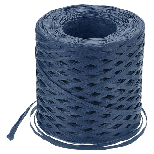 QUARKZMAN Raffia-Papierbastband, 1/4 Zoll, 218 Yards Raffia-Schnur Verpackungspapierbast für Geschenke DIY-Basteln, Marineblau von QUARKZMAN