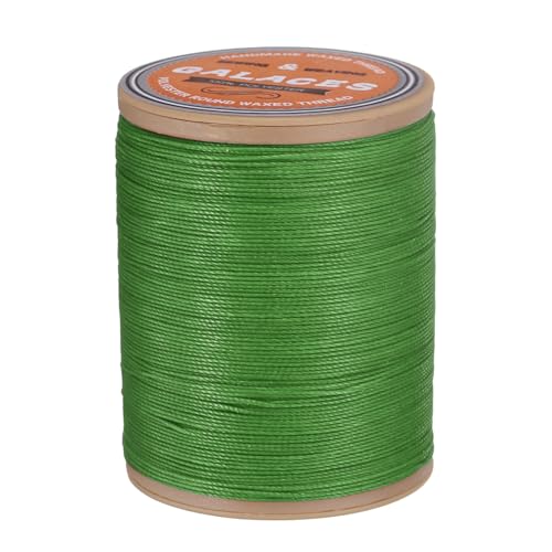 QUARKZMAN Rundes Leder-Nähwachs, 220m / 240 Yards Polyester Wachsfaden, 420D Wachsnähgarn für Lederhandwerk, Buchbinden, geflochtene Armbänder, Hellgrün von QUARKZMAN