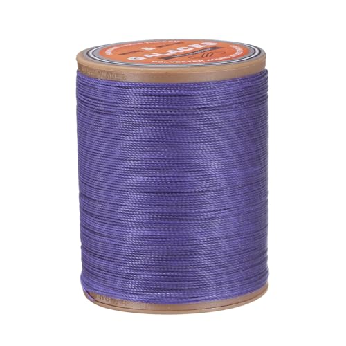 QUARKZMAN Rundes Leder-Nähwachs-Garn, 220m / 240 Yards Polyester Wachs-Schnur, 420D Wachs-Nähfaden für Lederhandwerk, Buchbinden, geflochtene Armbänder, Hellviolett von QUARKZMAN