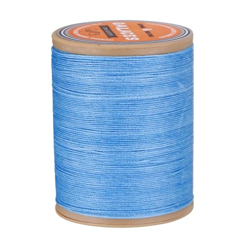 QUARKZMAN Rundes Leder-Nähwachs-Garn, 220m / 240 Yards Polyester Wachs-Schnur, 420D Wachs-Nähfaden für Lederhandwerk, Buchbinden, geflochtene Armbänder, Pfauenblau von QUARKZMAN