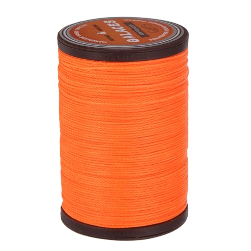 QUARKZMAN Rundes Leder-Nähwachs-Garn, 80m / 87 Yards Wachs-Polyester-Schnur, 0,55mm Gewachstes Nähgarn für Lederhandwerk, Buchbinden, geflochtene Armbänder, Flammenorange von QUARKZMAN