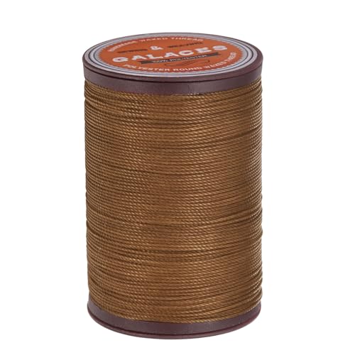 QUARKZMAN Rundes Leder-Nähwachs-Garn, 80m / 87 Yards Wachs-Polyester-Schnur, 0,55mm Gewachstes Nähgarn für Lederhandwerk, Buchbinden, geflochtene Armbänder, Sattelbraun von QUARKZMAN