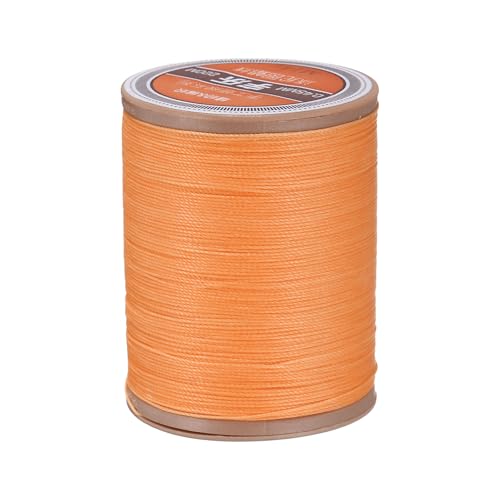 QUARKZMAN Rundes Leder-Nähwachs-Thread, 220m / 240 Yards Polyester Wachs-Schnur, 420D Wachs-Nähfaden für Lederhandwerk, Buchbinden, geflochtene Armbänder, Orange von QUARKZMAN