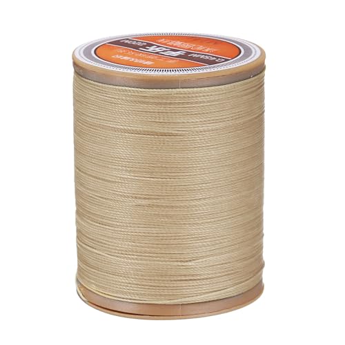 QUARKZMAN Rundes Leder-Nähwachs-Thread, 220m / 240 Yards Polyester Wachs-Schnur, 420D Wachs-Nähfaden für Lederhandwerk, Buchbinden, geflochtene Armbänder, dunkles Leinen von QUARKZMAN