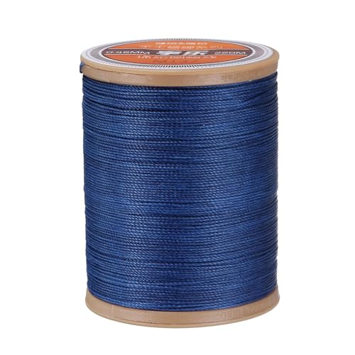 QUARKZMAN Rundes Leder-Nähwachs-Thread, 220m / 240 Yards Polyester Wachs-Schnur, 420D Wachs-Nähgarn für Lederhandwerk, Buchbinden, geflochtene Armbänder, Saphirblau von QUARKZMAN