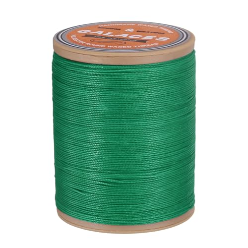 QUARKZMAN Rundes Leder-Nähwachs-Thread, 220m / 240 Yards Polyester-Wachsschnur, 420D Wachs-Nähfaden für Lederhandwerk, Buchbinden, geflochtene Armbänder, Dunkelgrün von QUARKZMAN