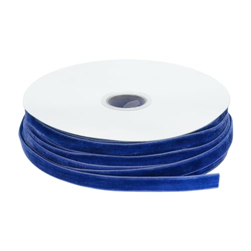 QUARKZMAN Samtband Geschenkverpackung 50 Yard x 3/8 Zoll Marineblau Einseitiges Samtbandrolle für DIY-Sträuße Hochzeitsdekorationen von QUARKZMAN