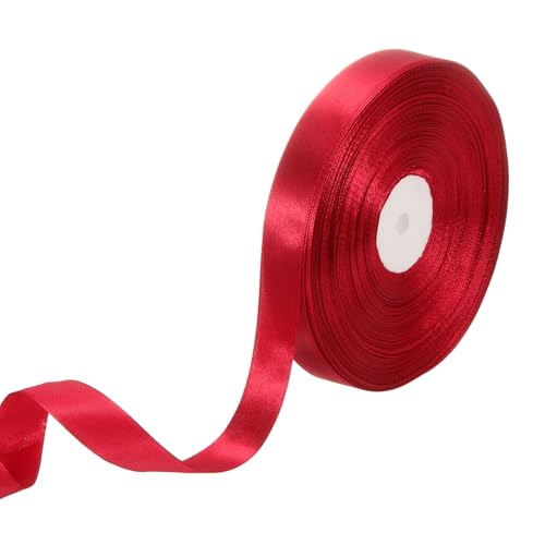 QUARKZMAN Satin Band 3/4" x 100 Yards Wein Rot Einseitig Polyester Satin Band für Geschenk Verpackung Basteln Hochzeit Party Dekorationen Schleifen Machen von QUARKZMAN