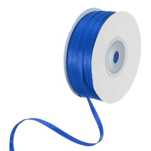 QUARKZMAN Satinband 1/8" x 100 Yards Dunkel Blau Doppelseitig Polyester Satinband für Geschenk Verpackung Kunsthandwerk Hochzeit Party Dekorationen Strauß Schleife Herstellung von QUARKZMAN