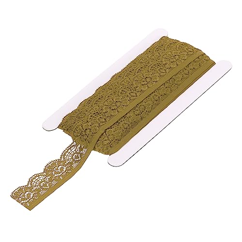 QUARKZMAN Spitzenbesatz Vintage Häkeln 0.98"x10yards Dunkel Gelb Spitze Farbband für Basteln Sammelalbum Kleider Stoff Hochzeit Dekoration Geschenkpapier von QUARKZMAN