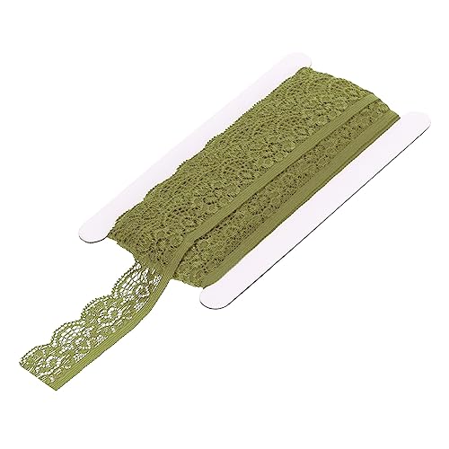 QUARKZMAN Spitzenbesatz Vintage Häkeln 0.98"x10yards Gras Grün Spitze Farbband für Basteln Sammelalbum Kleider Stoff Hochzeit Dekoration Geschenkpapier von QUARKZMAN