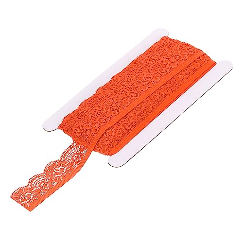 QUARKZMAN Spitzenbesatz Vintage Häkeln 0.98"x10yards Orange Spitze Farbband für Basteln Sammelalbum Kleider Stoff Hochzeit Dekoration Geschenkpapier von QUARKZMAN