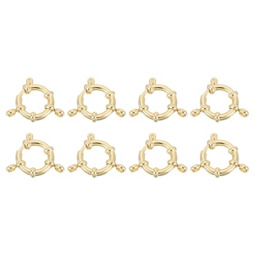 QUARKZMAN Spring Ring Verschlüsse, 8 Stück 14mm Edelstahl Runde Schließen Frühling Ring Verschlüsse Verbinder für DIY Halskette Armbänder DIY, Gold Ton von QUARKZMAN