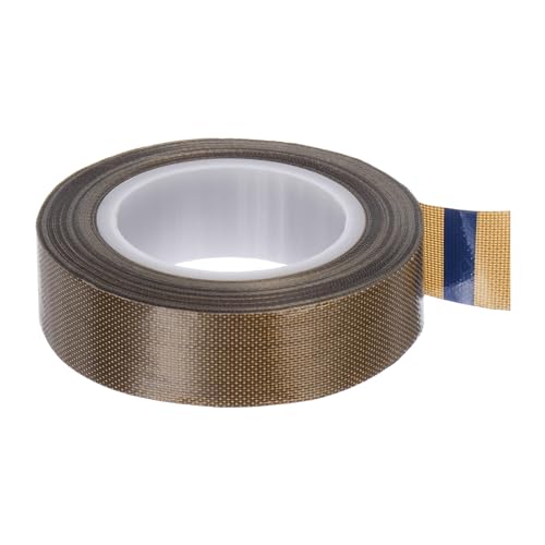 QUARKZMAN Stoff PTFE-Bandrolle, 0,6" x 33ft Hochtemperatur-PTFE-Klebeband, 0,13 mm Dicke für Vakuumversiegelungsmaschinen Handversiegler, Dunkelbraun von QUARKZMAN