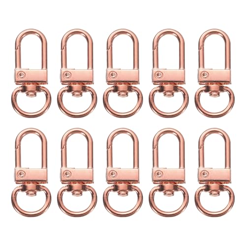 QUARKZMAN Swivel Hummerklaue Karabiner Schlüsselanhänger, 10 Stück Schwenk Lanyards Trigger Snap Haken Gurt Schlüsselring für Schmuckherstellung DIY Handwerk Zubehör, Roségold von QUARKZMAN