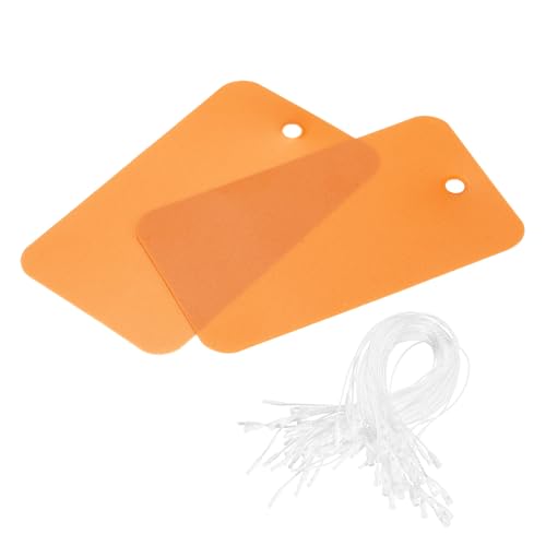 QUARKZMAN Wasserdichte Drähte Kunststoff Versandanhänger, für Produktidentifikationsanhänger, Ventilmarkierung, Außenkennzeichnung, 2x3,6 Zoll Orange 100 Stück mit Seil von QUARKZMAN