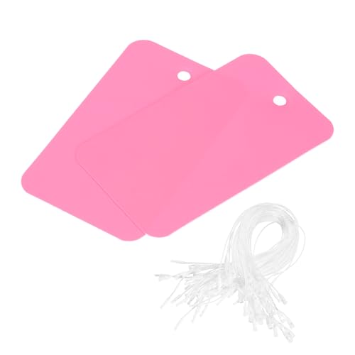 QUARKZMAN Wasserdichte Drähte Kunststoff Versandanhänger, für Produktidentifikationsanhänger, Ventilmarkierung, Außenkennzeichnung, 2x3,6 Zoll Pink 100 Stück mit Seil von QUARKZMAN