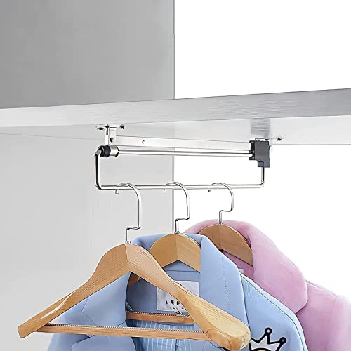 Top Mount Heavy Duty Retractable Closet Pull Out Rod Wardrobe Hanger Rail Organizer Rack, Telescopic Rail Closet Clothes Rail for Space Saving and Storage ziyu Octopus feet von QUEAWOQ