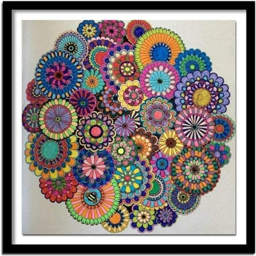 Stick-Kreuzstich-Set, beliebtes Kreuzstich-Set – Mandala-Blume, fortgeschrittenes DIY-Stickset für Erwachsene, Anfänger, Kinder 40x50CM von QUEEN SHOW