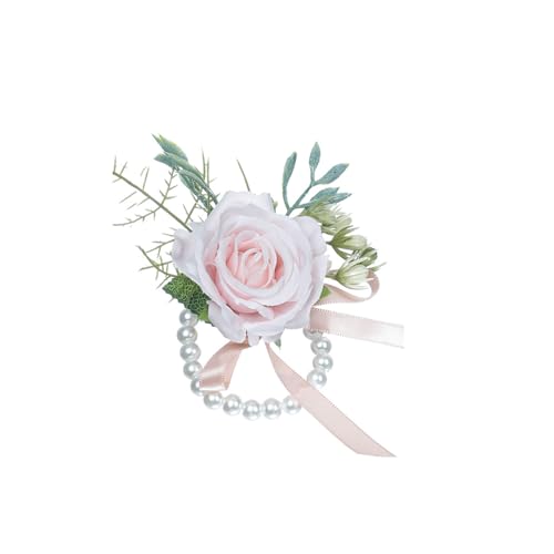 Perlen-Handgelenk-Blumen-Dekor, Hochzeit, Brautschmuck, Ansteckblume für das Handgelenk, zarte Handgelenk-Blume, Ornament, Brautjungfern, Kranz von QUEENYARD