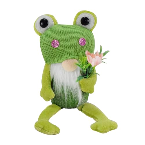 QUEENYARD Froschhut Zwerge Frosch Tomte Schwedische Nisse Skandinavische Dekoration Rudolph (Froschhut) Fun Flower von QUEENYARD