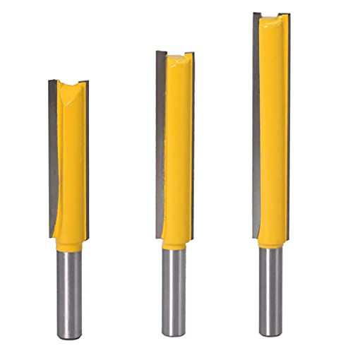 QUEENYARD Gerade Fräser-Bits, 8 mm Schaftfräser für langen, hochfesten Stahl, hitzebeständige Beschichtung, Holzbearbeitungswerkzeuge von QUEENYARD