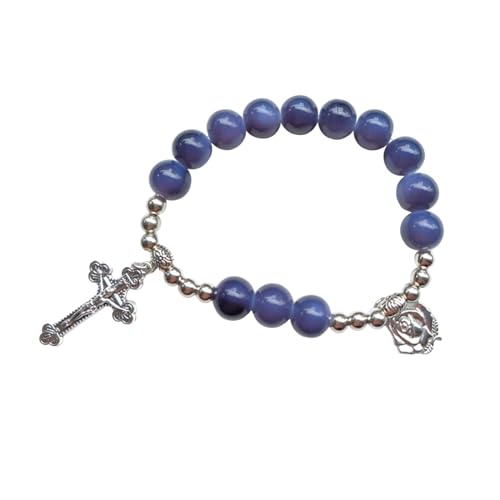 QUEENYARD Religiöse Armbänder, bunte Glasperlen, Handkette für religiösen Glauben von QUEENYARD