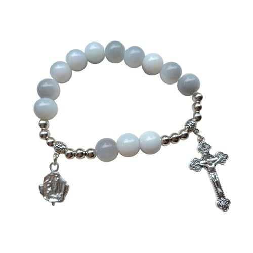 QUEENYARD Religiöse Armbänder, bunte Glasperlen, Handkette für religiösen Glauben von QUEENYARD