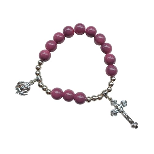 QUEENYARD Religiöse Armbänder, bunte Glasperlen, Handkette für religiösen Glauben von QUEENYARD