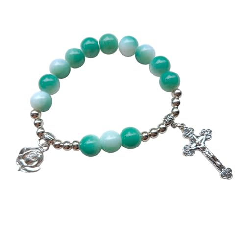 QUEENYARD Religiöse Armbänder, bunte Glasperlen, Handkette für religiösen Glauben von QUEENYARD