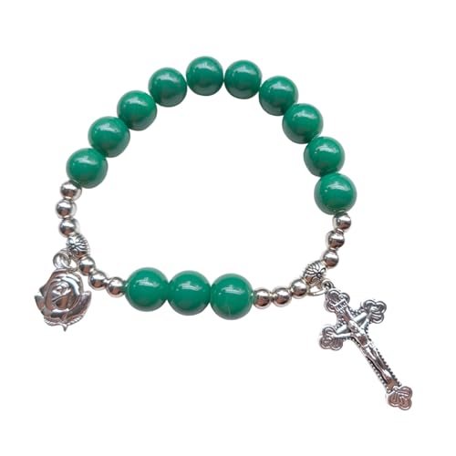 QUEENYARD Religiöse Armbänder, bunte Glasperlen, Handkette für religiösen Glauben von QUEENYARD