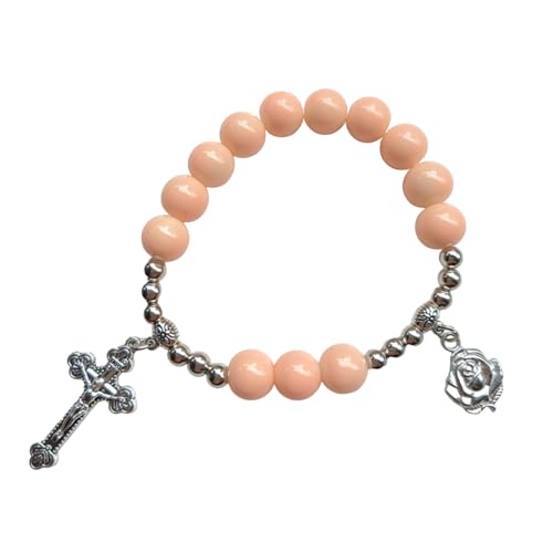 QUEENYARD Religiöse Armbänder, bunte Glasperlen, Handkette für religiösen Glauben von QUEENYARD