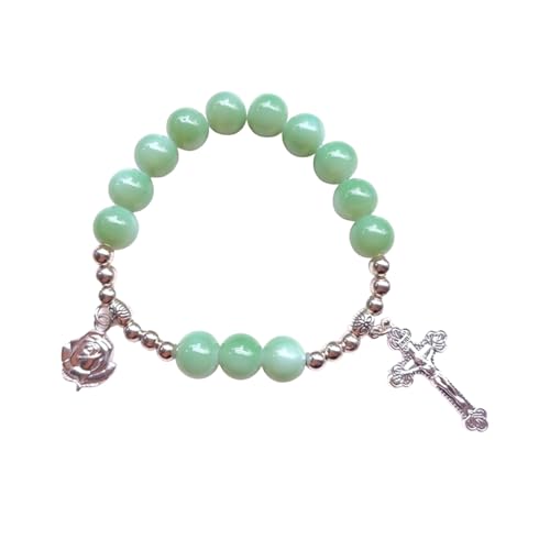 QUEENYARD Religiöse Armbänder, bunte Glasperlen, Handkette für religiösen Glauben von QUEENYARD