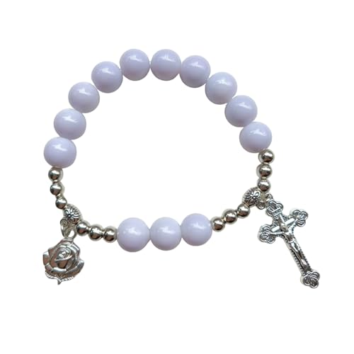 QUEENYARD Religiöse Armbänder, bunte Glasperlen, Handkette für religiösen Glauben von QUEENYARD