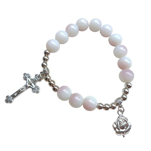 QUEENYARD Religiöse Armbänder, bunte Glasperlen, Handkette für religiösen Glauben von QUEENYARD