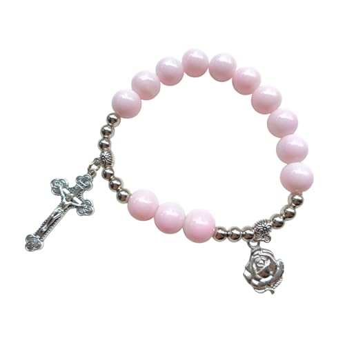 QUEENYARD Religiöse Armbänder, bunte Glasperlen, Handkette für religiösen Glauben von QUEENYARD