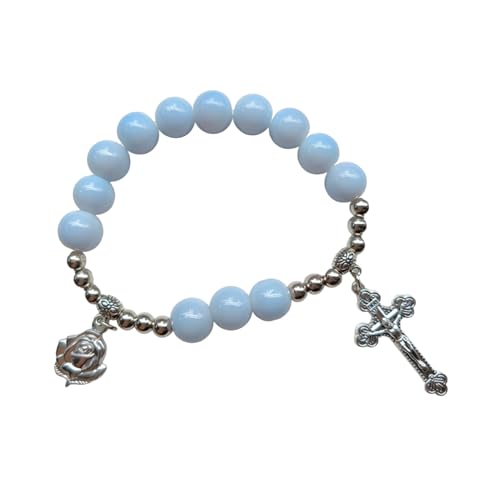 QUEENYARD Religiöse Armbänder, bunte Glasperlen, Handkette für religiösen Glauben von QUEENYARD