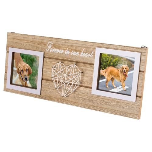QUINTRA Gedenkdrucke für Hund und Katze, Beileids-Bilderrahmen aus Holz, für immer in meinem Herzen, Geschenk für verstorbenes Haustier Desktop-Dekoration (BW2, One Size) von QUINTRA