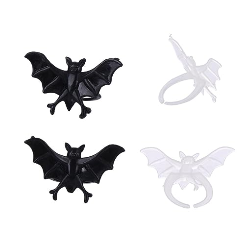 QUMIIRITY 1 Halloween-fledermausring Fledermaus Cupcake Topper Spinnenringe Masse Fledermausringe Für Kinder Leuchtende Ringe Schläger Fledermäuse Ring Für Kinder Rave-spielzeug Plastik Weiß von QUMIIRITY