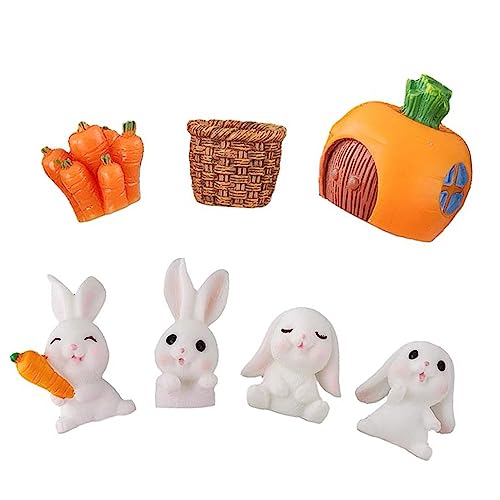 QUMIIRITY 1 Satz Kuchendekoration Kaninchenverzierung Minispielzeug für Kinder Miniatur-Kaninchenfigur Mini- hasenfiguren animal figures Kaninchenfiguren Miniaturkaninchen schmücken PVC von QUMIIRITY