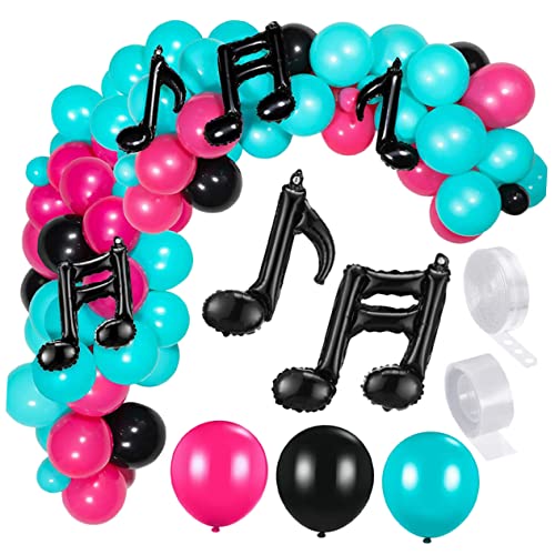 QUMIIRITY 1 Satz Noten-Ballon-Set Musikdekor Partyballons mit Musikmotiv Heliumballons party ballons party sachen Musiknotenballon aus Aluminiumfolie Requisiten für Partyballons Emulsion von QUMIIRITY