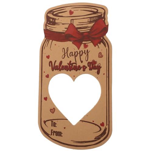 QUMIIRITY 1 Set Drift-flaschenform-karten, Valentinstag-geschenkkarten, Bonbonglas-happy-valentines-day-karten Für Kinder Für Schulpartys Und Geschenkaustausch von QUMIIRITY