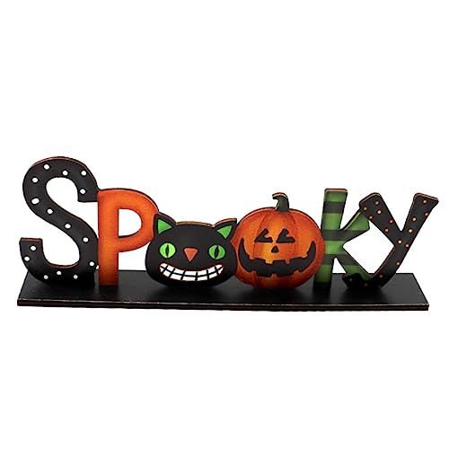 QUMIIRITY 1 Stück Halloween Ornamente Erntedankfest Standschild Couchtisch Halloween Schilder Halloween Tischschild Süßes Oder Saures Tischdekoration Halloween Desktop Verzierung von QUMIIRITY