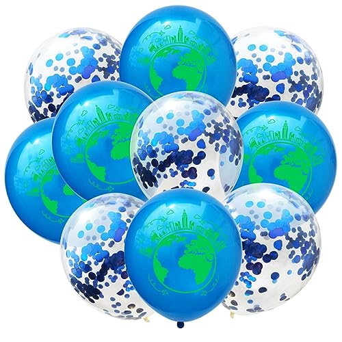 QUMIIRITY 10 Stück 12 Latexballons Konfetti-luftballons Hochzeitsballons Blauer Ballon Ballons Werkzeugkasten Planetenballons Kugelballons Blaue Luftballons Goldene Konfettiballons Weiß von QUMIIRITY