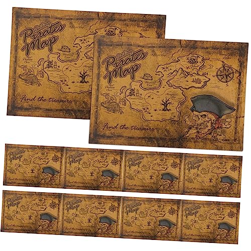 QUMIIRITY 10 Stück Schatzkartenspielzeug Party Piratenzubehör für Piratendekorationen Halloween Piratenkarte Festliche Schatzsuche Piraten-Requisiten Papier QUMIIRITY 10 Stück Schatzkartenspielzeug Party Piratenzubehör für Piratendekorationen Halloween Piratenkarte Festliche Schatzsuche Piraten-Requisiten Papier von QUMIIRITY