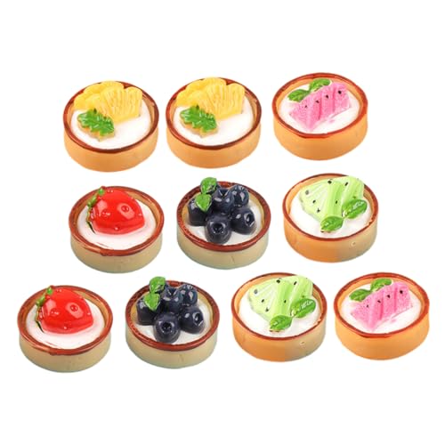 QUMIIRITY 10St Simulierte Kuchendekorationen Kuchendeckel Simulation Kuchen zuverlässiges Kuchenmodell Mini-Dinge Cake Decoration Kuchen Dekoration Shop-Zubehör künstliches Kuchenmodell Harz von QUMIIRITY